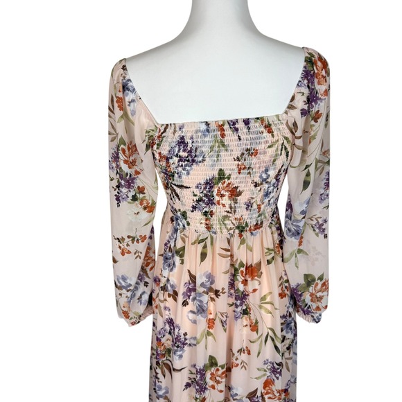 Baltic Born Giselle Maxi Dress Blush Floral Square Neck Long Sleeve Size S NWT - Picture 5 of 11